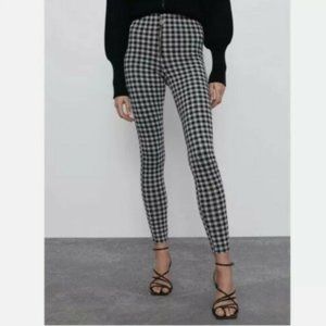 Zara Plaid Gingham High Waist Pants